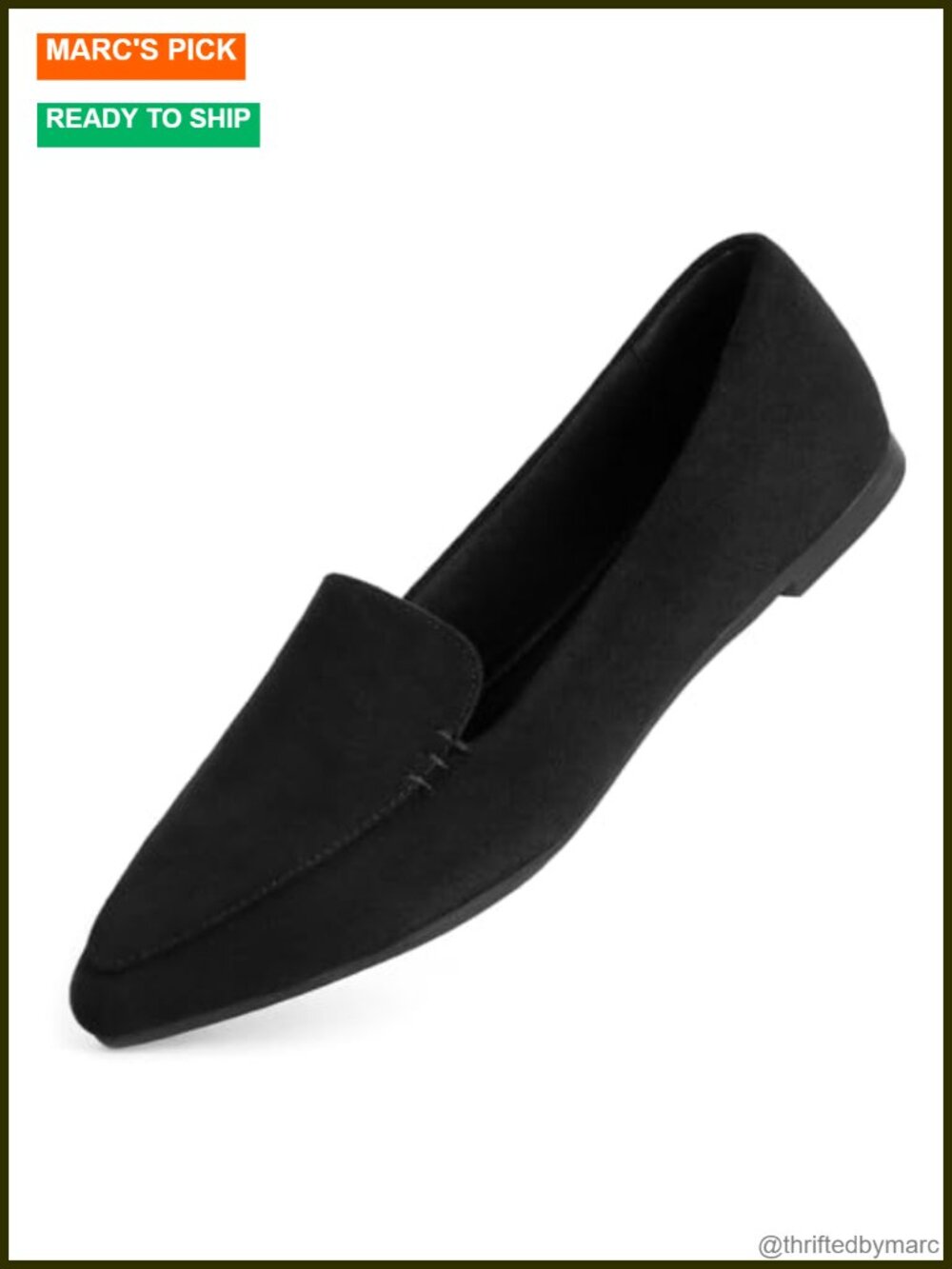 MUSSHOE Pointed Toe Flats Faux Leather Slip On Loafers